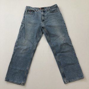 Chaps Jeans Men's 38 Blue Straight Relaxed Fit Denim Size 38X30 100% Cotton